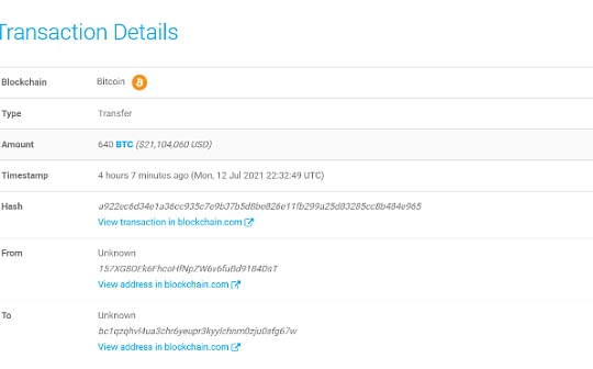 中币行情看点：休眠超9年的比特币地址转出640枚BTC